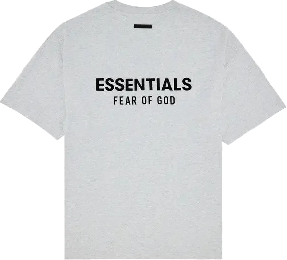 FEAR OF GOD ESSENTIALS JERSEY CREWNECK TEE LIGHT HEATHER GREY