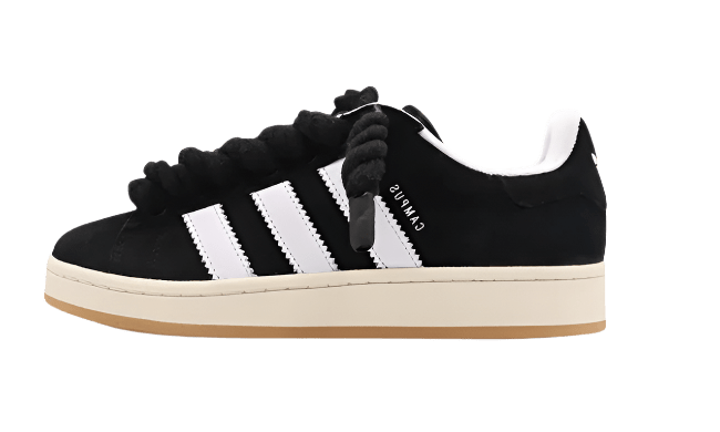 ADIDAS CAMPUS 00S BLACK NOIR W/ BLACK ROPE LACES