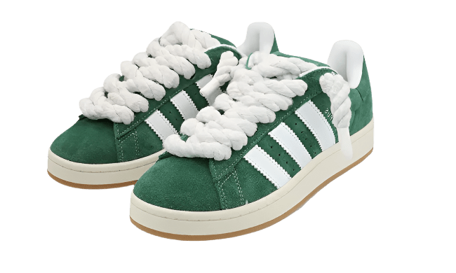 ADIDAS CAMPUS 00S GREEN WHITE W/ WHITE ROPE LACES () - Rdrop