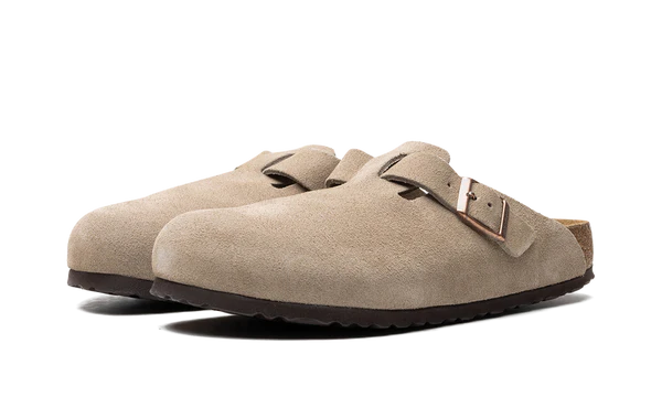 BIRKENSTOCK BOSTON SOFT FOOTBED SUEDE TAUPE