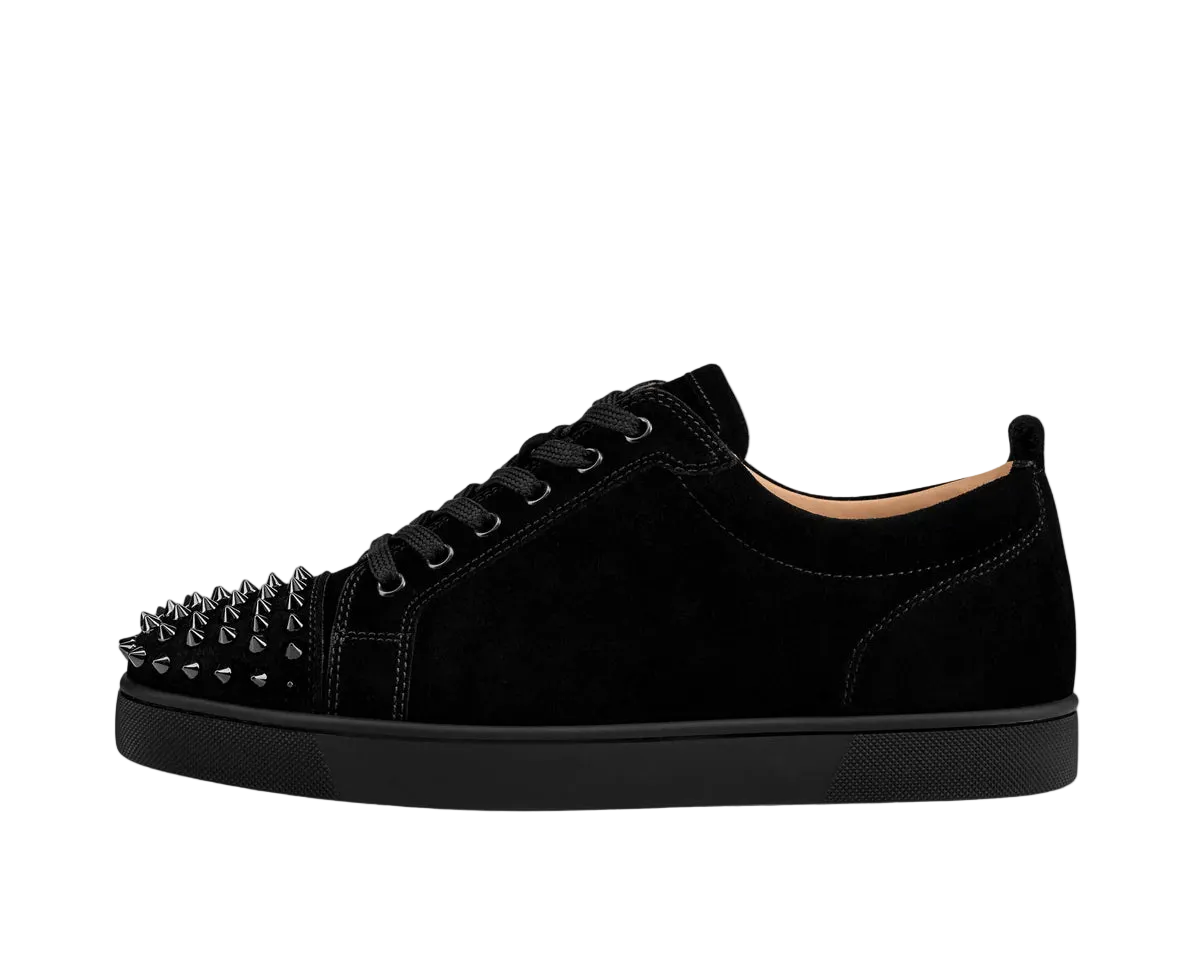 CHRISTIAN LOUBOUTIN LOUIS JUNIOR SPIKES FLAT BLACK