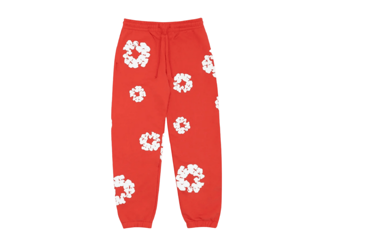 DENIM TEARS THE COTTON WREATH SWEATPANTS RED - Rdrop
