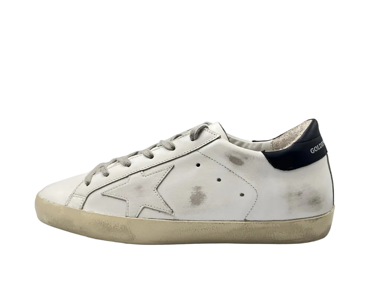 GOLDEN GOOSE SUPER-STAR WHITE LEATHER STAR BLACK