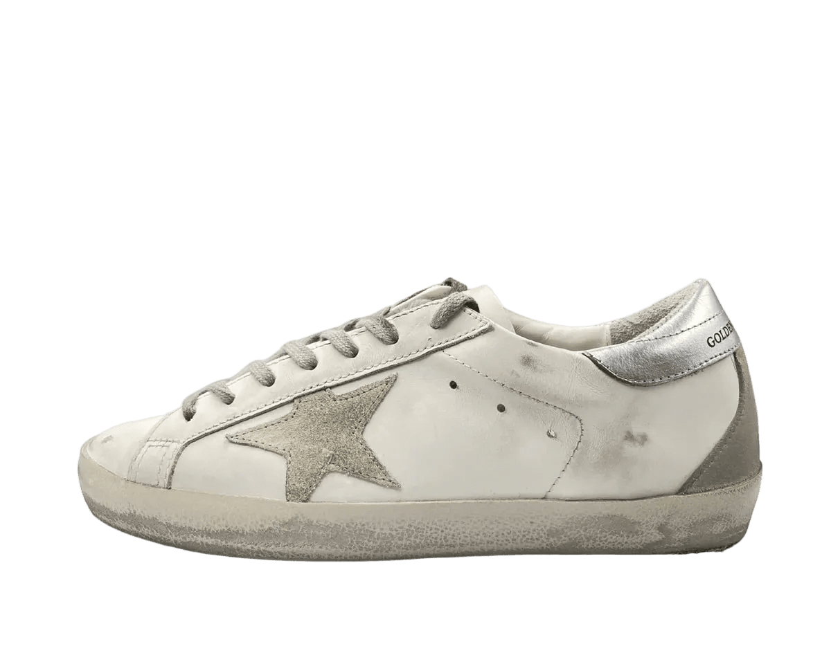 GOLDEN GOOSE SUPER-STAR WHITE SILVER () - Rdrop