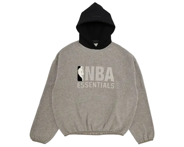 FEAR OF GOD ESSENTIALS X NBA HOODIE WARM HEATHER/BLACK