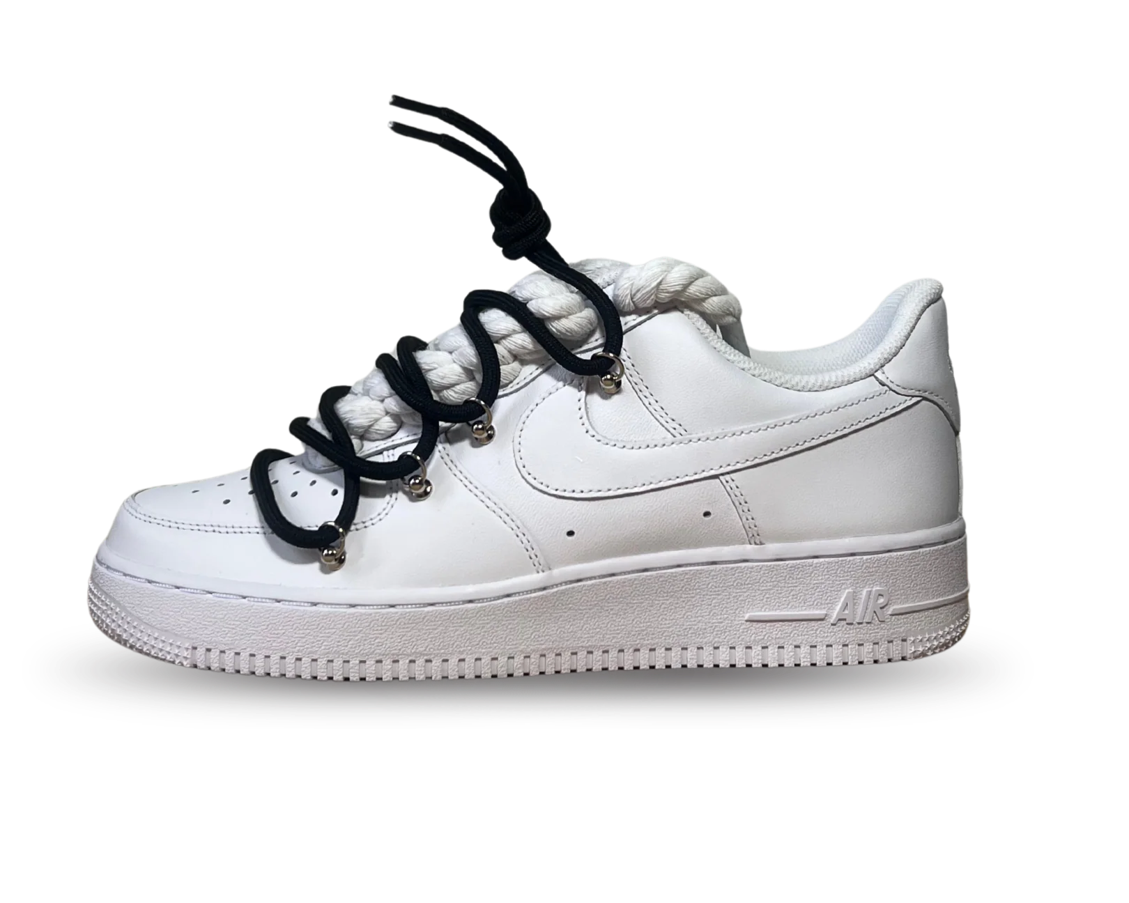 NIKE AIR FORCE 1 LOW 07 TRIPLE WHITE / WHITE ROPE DOUBLE BLACK LACE