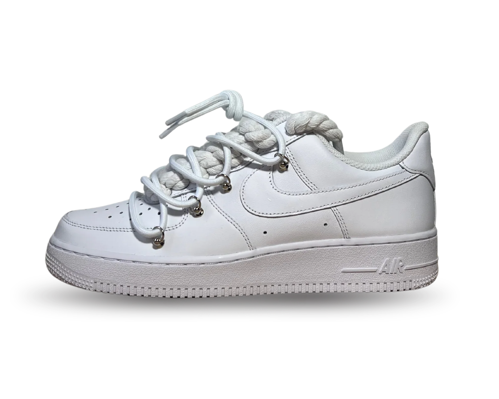 NIKE AIR FORCE 1 LOW 07 TRIPLE WHITE / WHITE ROPE DOUBLE WHITE LACE
