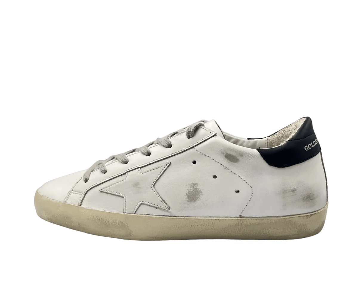 GOLDEN GOOSE SUPER-STAR WHITE LEATHER STAR BLACK () - Rdrop