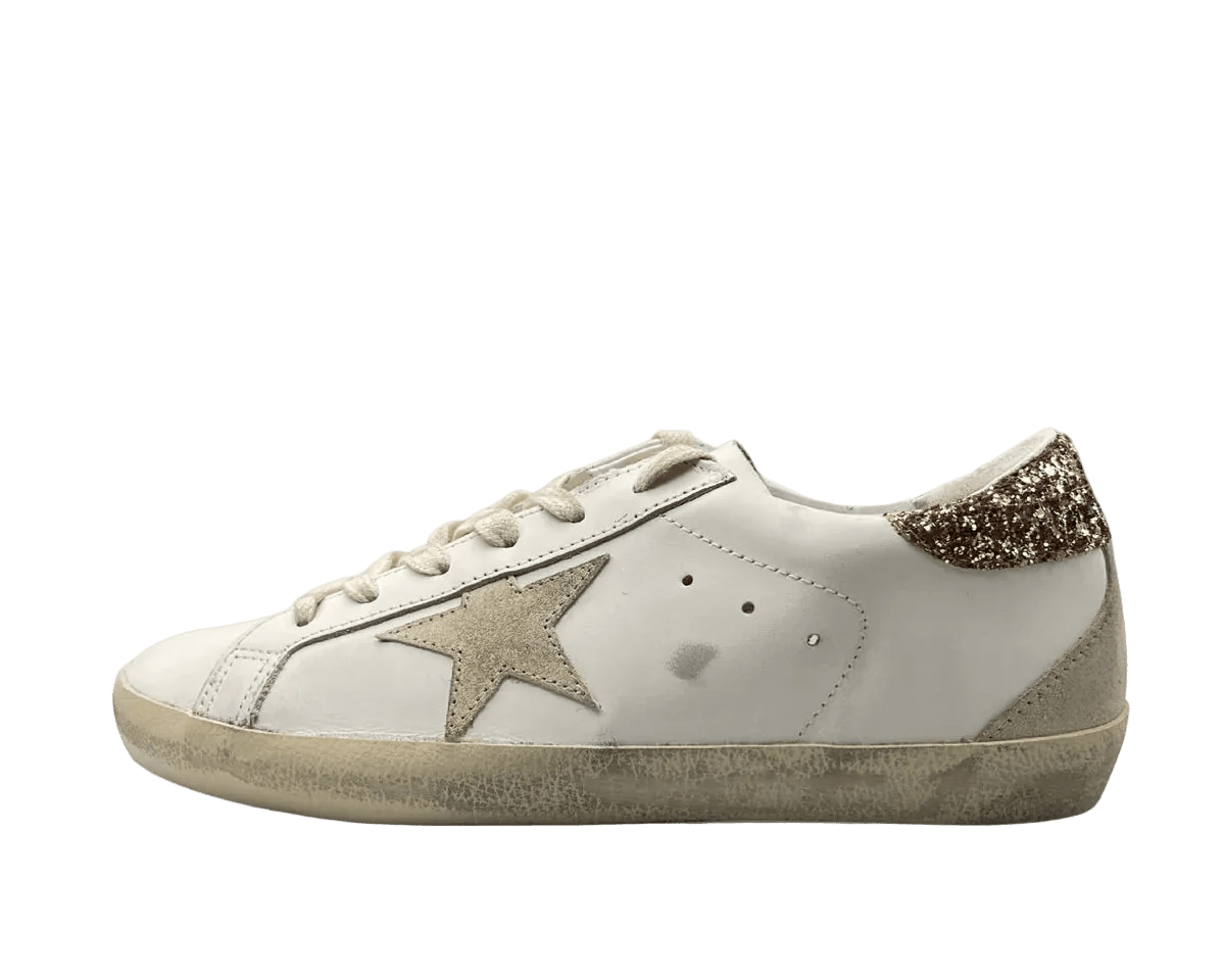 GOLDEN GOOSE SUPER-STAR WHITE PEACH PINK GLITTER () - Rdrop