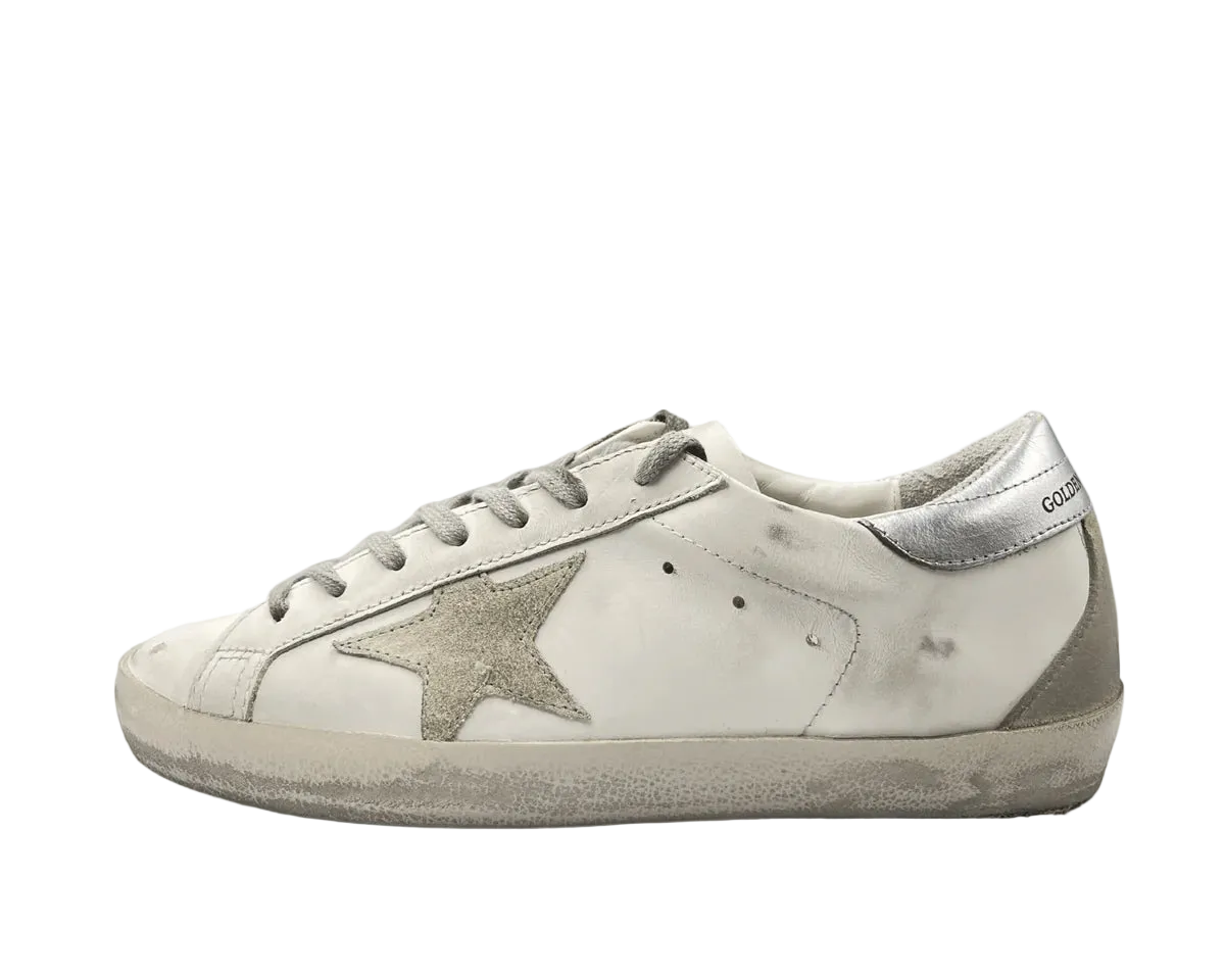 GOLDEN GOOSE SUPER-STAR WHITE SILVER