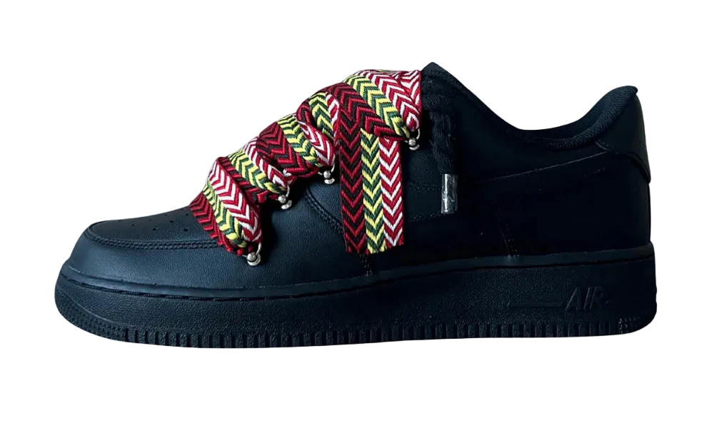 NIKE AIR FORCE 1 LOW ‘07 BLACK / LANVIN RED YELLOW ROPE