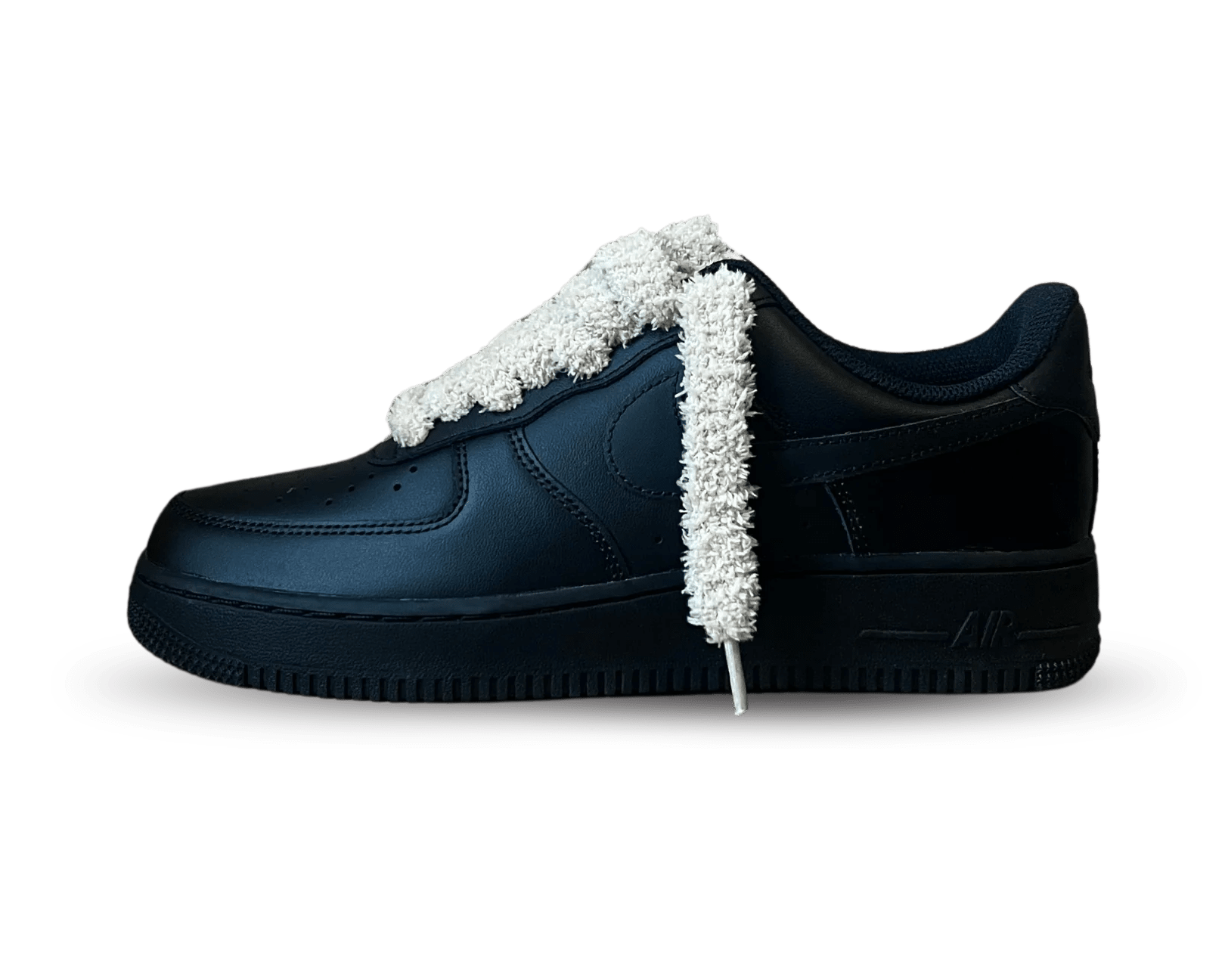 NIKE AIR FORCE 1 LOW ‘07 BLACK / FLUFFY BEIGE LACE () - Rdrop