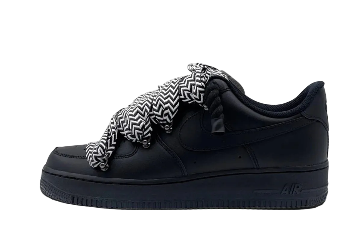 NIKE AIR FORCE 1 LOW ‘07 BLACK / LANVIN BLACK WHITE ROPE