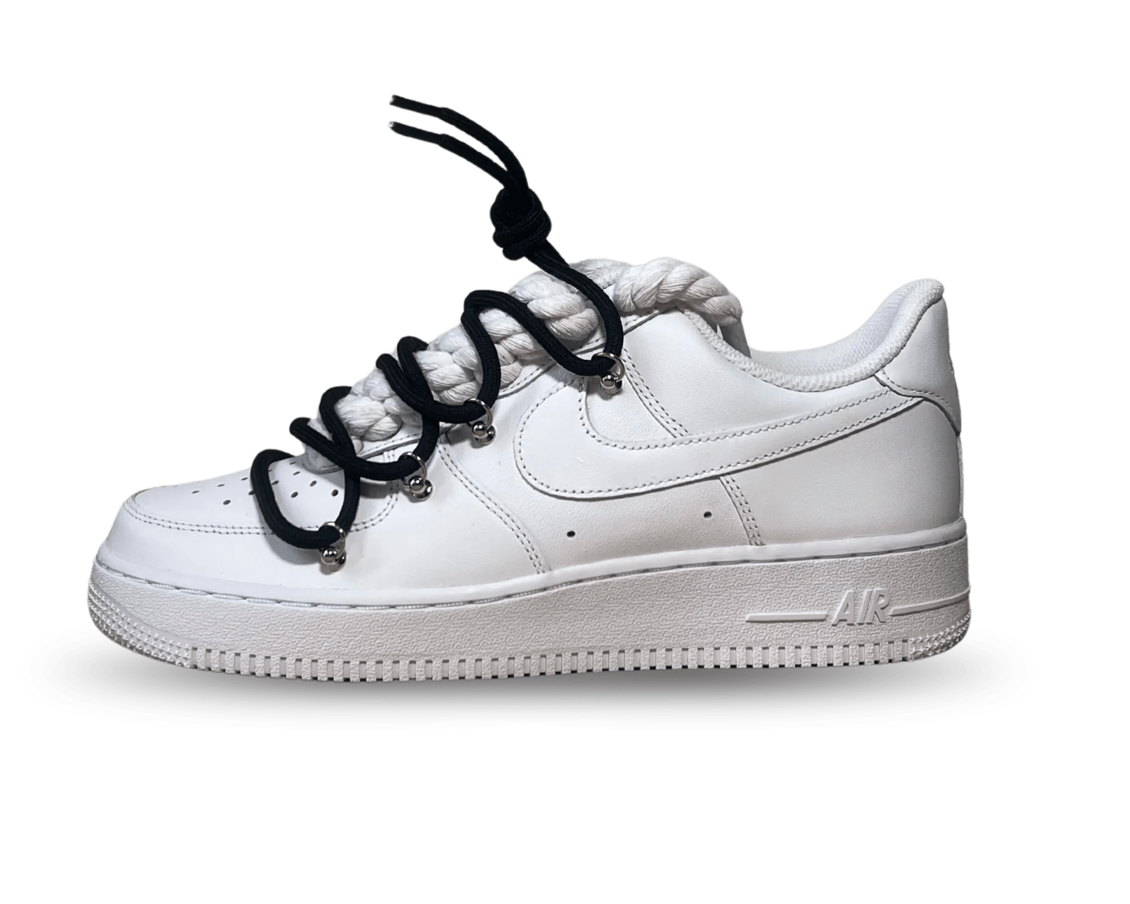 NIKE AIR FORCE 1 LOW 07 TRIPLE WHITE / WHITE ROPE DOUBLE BLACK LACE () - Rdrop