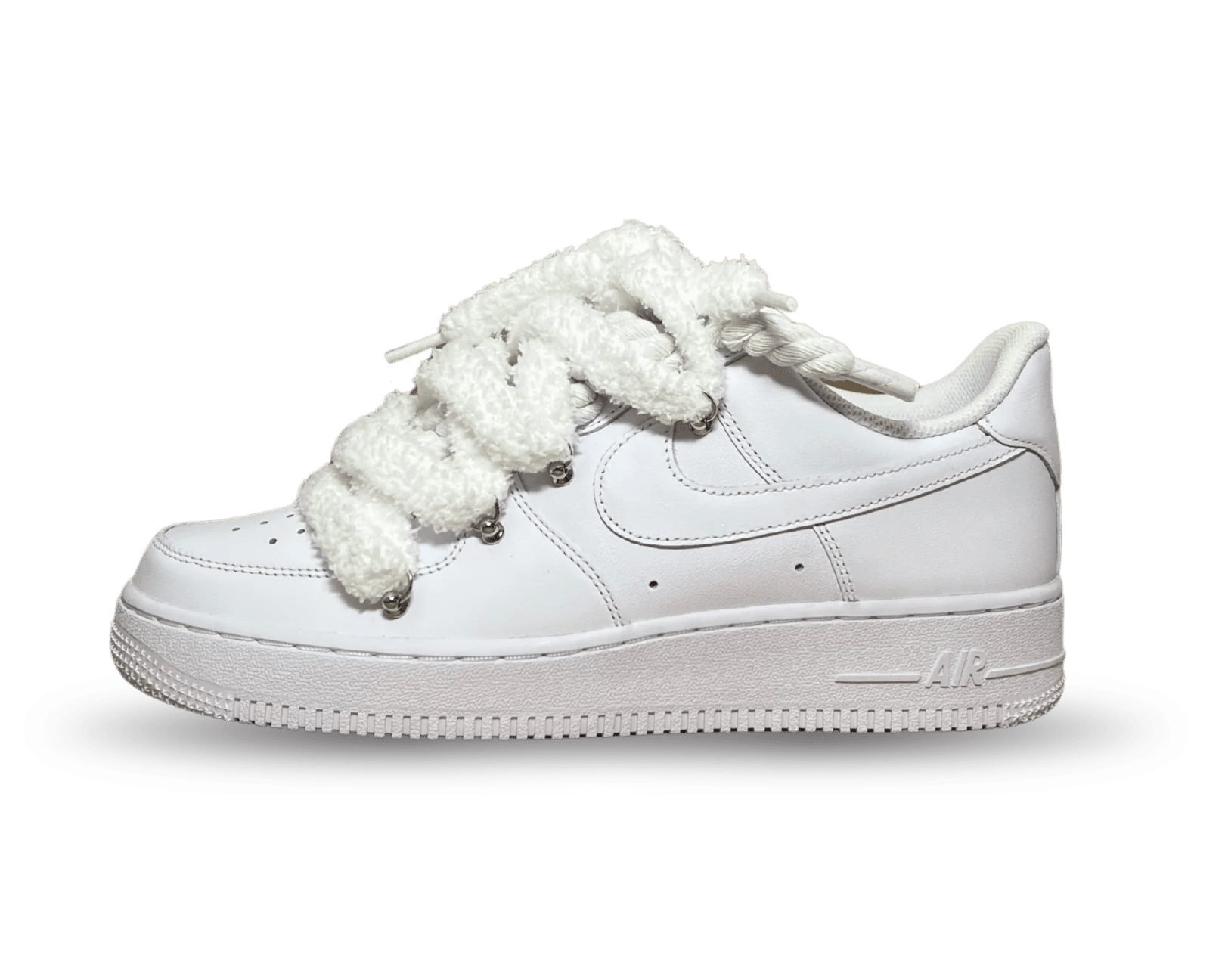 NIKE AIR FORCE 1 LOW 07 TRIPLE WHITE / WHITE ROPE FLUFFY WHITE LACE () - Rdrop