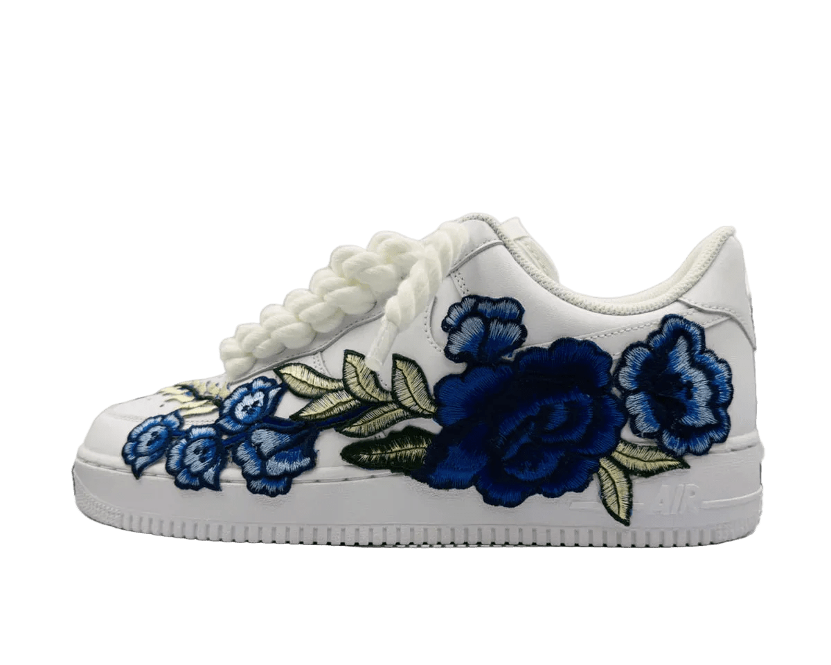NIKE AIR FORCE 1 LOW ‘07 WHITE / BLUE ROSE ROPE LACES (CW2288-111-BLUE-ROSERL-1) - Rdrop