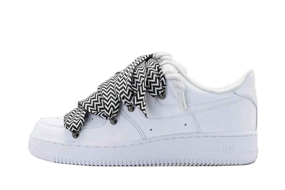 NIKE AIR FORCE 1 LOW ‘07 WHITE / LANVIN BLACK WHITE ROPE