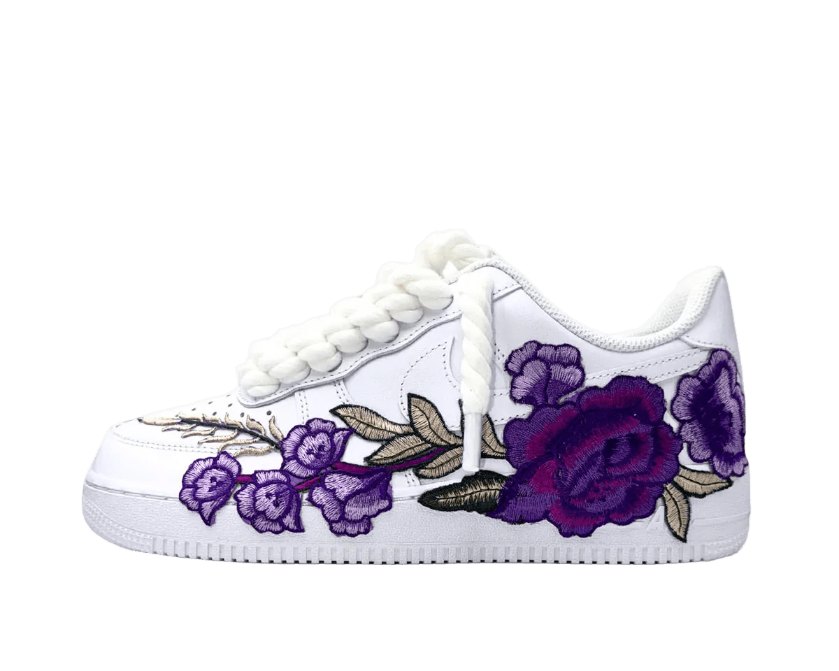 NIKE AIR FORCE 1 LOW ‘07 WHITE / PURPLE ROSE ROPE LACES (CW2288-111-PURPLE-ROSERL-1) - Rdrop