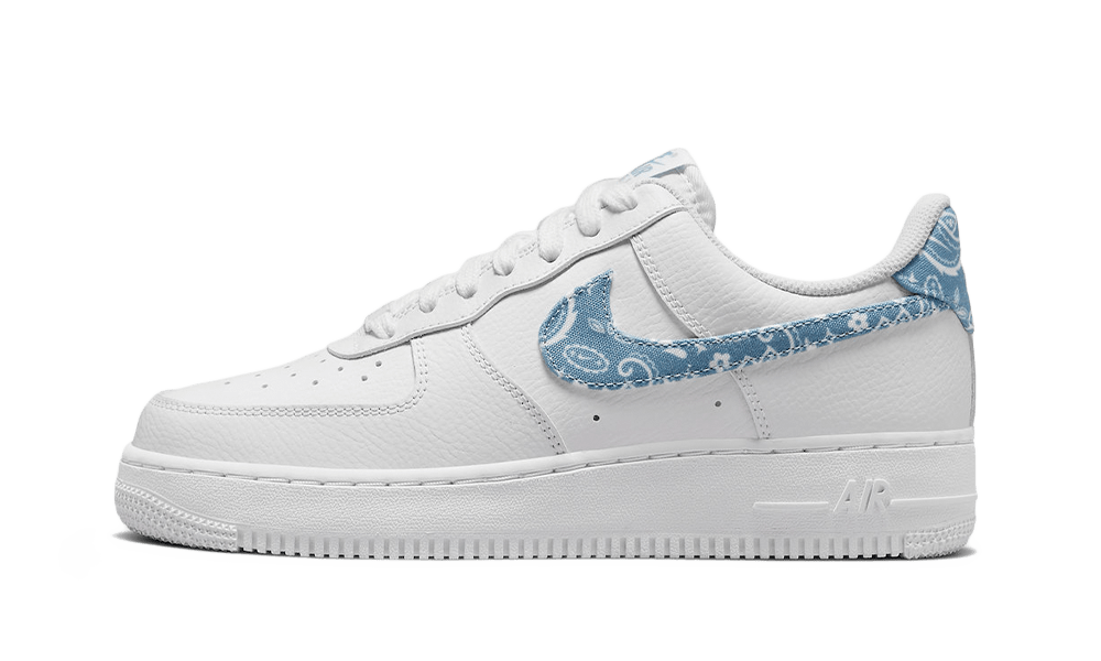 NIKE AIR FORCE 1 LOW '07 ESSENTIAL WHITE BLUE PAISLEY (DH4406-100) - Rdrop